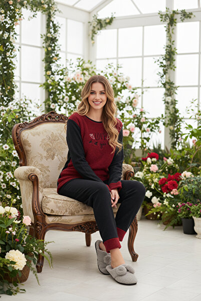 rindahomewear Patterned Wellsoft Long Sleeve Women's Winter Pajama Set