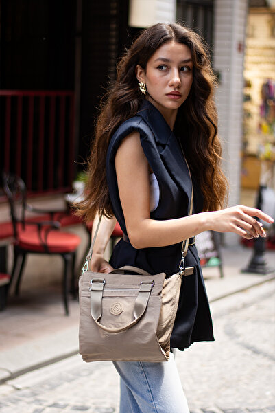 OLDSO Geantă de mână și de umăr Sanmorris cu 5 compartimente, din material te...