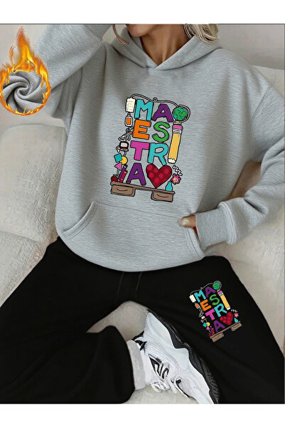 ELAN WEAR Mestara Printed Hooded Tracksuit Set - Hooded Sweatshirt Bottom Top...