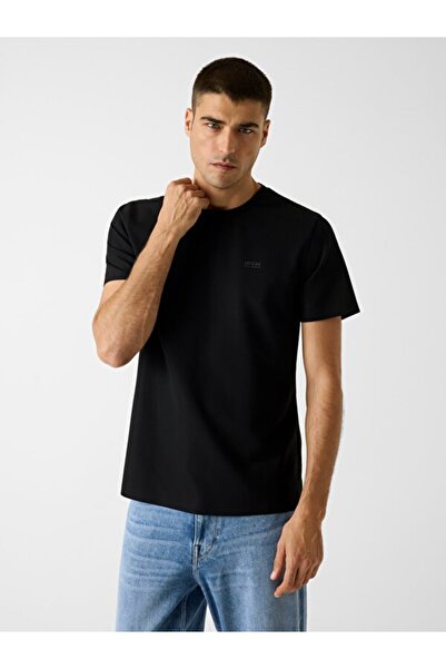 Guess Short Sleeve Crew Neck New Technical Stretch Men's Black T-Shirt M6Ri19...