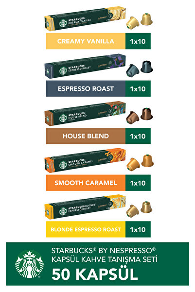 Starbucks Nespresso Uyumlu Kapsül Kahve Tanışma Seti 50'li