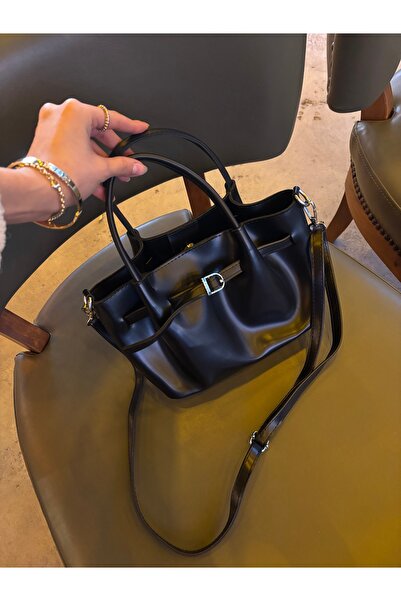 LEVA Siyah rugan el çantası