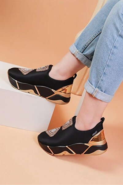 Layber Women's Front Shiny Stone Parachute Fabric Lux Sports Shoes Sneaker