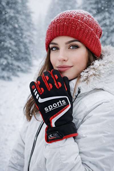 WestCover قفازات للجنسين (أحمر-أسود) مقاومة للطقس البارد للدراجين وراكبي الكا...