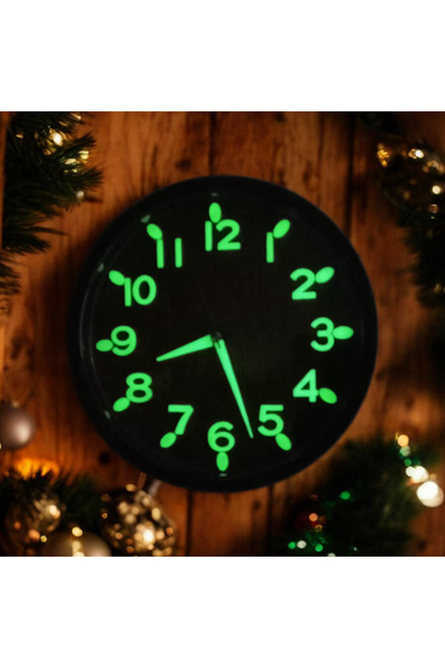 Bahat Fosforlu Kabartma Rakam Çocuk Odası Küçük Kahverengi Duvar Saati Çap 22 cm