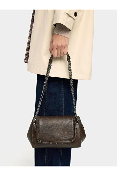 PARFOIS Kapaklı ve Zımbalı Omuz Çantası