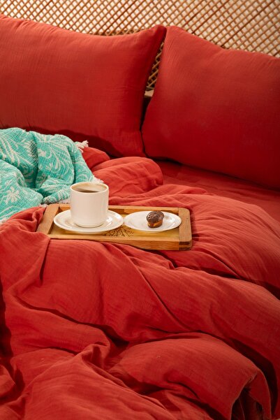 MYLASA HOME Cloudy Mood Muslin Duvet Cover Set Double Size 200X220 cm 100% Co...