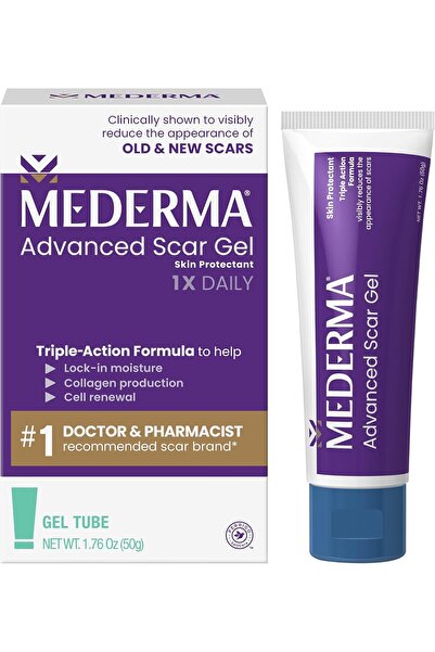 Mederma Advanced Scar Gel 1x Daily Reduces The Appearance Of Old New Scars