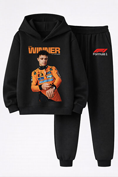 MAGORS طقم سترة وبنطلون رياضي مطبوع بثلاثة خيوط من LANDO NORRIS لسباقات الفور...