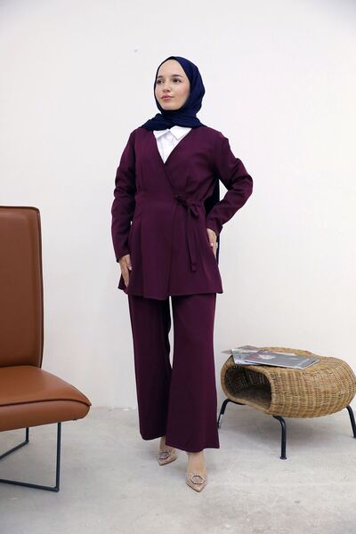 Foremia Pensli Tie-Dye Suit-Burgundy