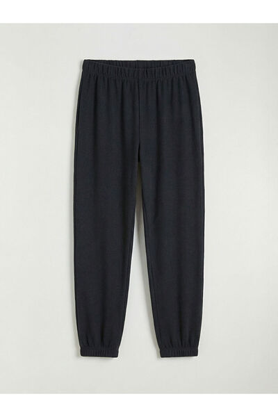 LC Waikiki Siyah Beli Lastikli Kadın Jogger Pijama Altı