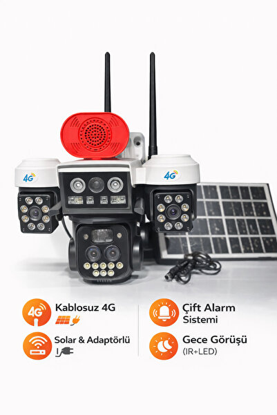 O-KAM 5051 3 LENS 3 KAMERA 10X OPTİK ZOOM 4G GÜNEŞ ENERJİLİ SOLAR PTZ GÜVENLİ...
