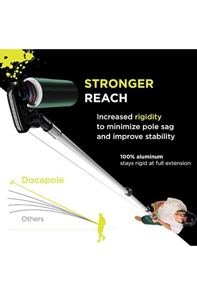 DOCAZOO Set mâner telescopic DOCA cu mop, aluminiu/microfibră, argintiu/negru/gri, 3,6 m