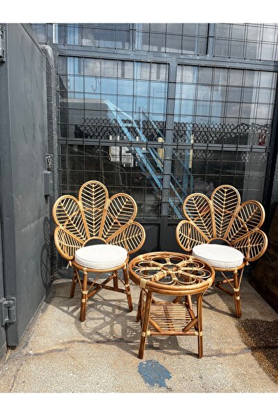Store Rattandeko Hasır BAHÇE, BALKON,ORGANİZASYON Çay Set Bambu Rattan –2 Kol...