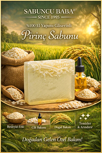 SABUNCU BABA %100 El Yapımı Gliserinli Pirinç Sabunu 120 Gr.