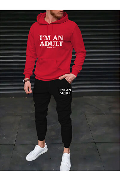 mercoledi Men's Summer Printed Comfortable Fit Hooded Pocket Top Jogger Elast...