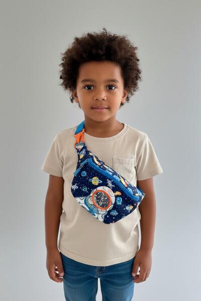 Mojo Bebek Mojo Boy's Dream West Space Patterned Waist Bag Navy Blue