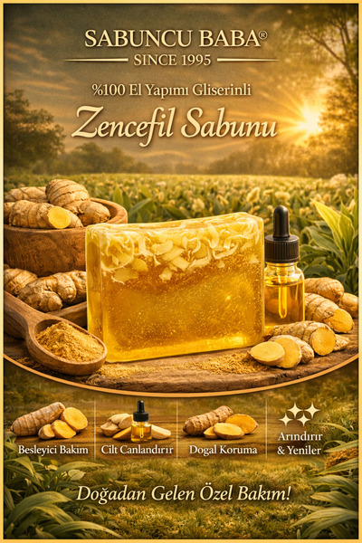 %100 El Yapımı Gliserinli Zencefil Sabunu 120 Gr.