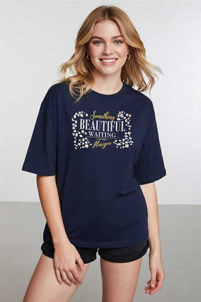 caddekombin Γυναικείο μπλουζάκι με σχέδιο λεοπάρ με τύπωμα με λαιμόκοψη σε μπ...