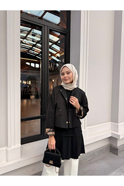 LOCCO Women's Crew Neck Zero Sleeve Pleated Regular Crepe Underwear Black