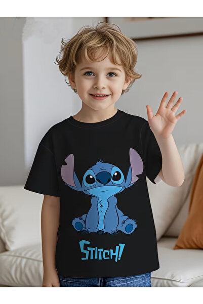Machetta Tricou de vară pentru copii Stitch cu imprimeu unisex
