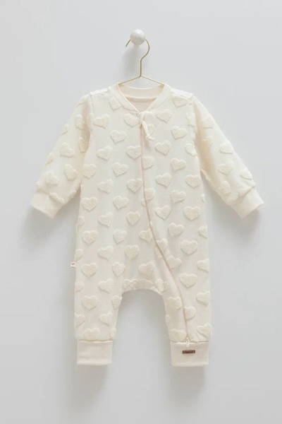 Caramell - Bebenova - 1 TOG BEBEK ÇOCUK UYKU TULUMU %100 PAMUK KALP DESENLİ