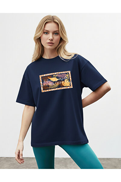 caddekombin Pantofi de damă Leopard Palm cu imprimeu guler rotund Bleumarin t...