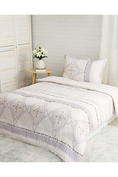 REDTAG Beige 3-Piece Geometric Printed Comforter Set (Single Size)