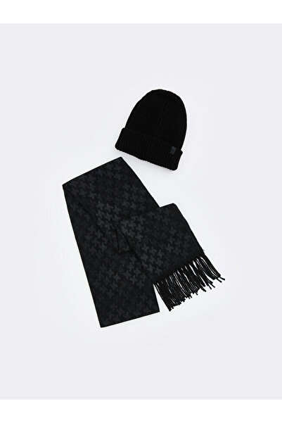 LC Waikiki Rmz Gi̇yi̇m Farki̇yla Men's Scarf and Beanie with Tassels