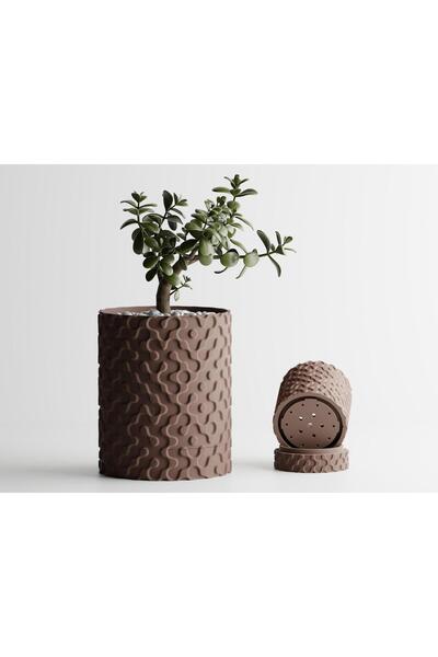 Sani Decorative pot Sani, Nevada, small 81 x 81 x 102 mm, Dark Brown Matt