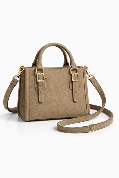 Generic Mini Süet Çapraz Çanta Vizon