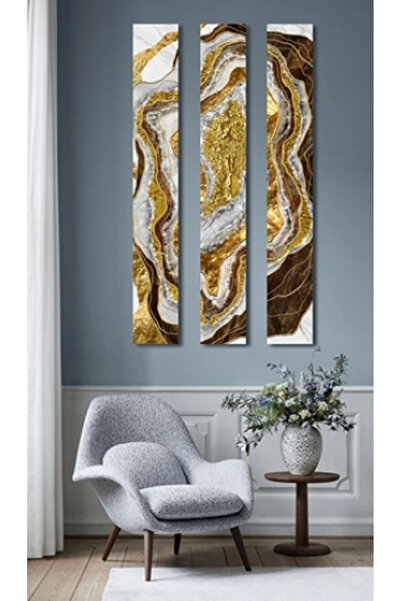 lawhat لوحات فنية تجريدي 3 قطع مطبوعة على قماش الكانفس موديل ( 2269)