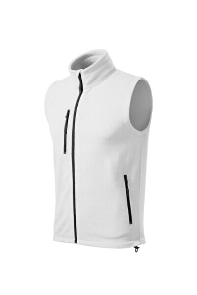 Malfini Unisex fleece vest, Exit 525, Alb 2XL