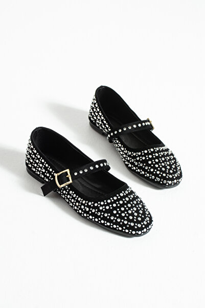 Bayramoğlu Stoned Buckle Women's Ballerina Shoes Stylish and Comfortable Orth...