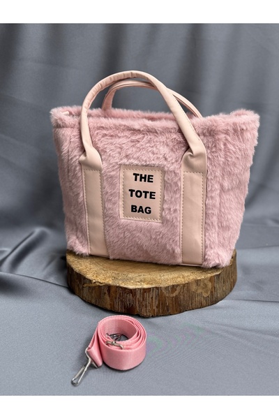 MİHRA STORE حقيبة نسائية رايا من القطيفة حقيبة كتف وحقيبة يد-DN115 وردي