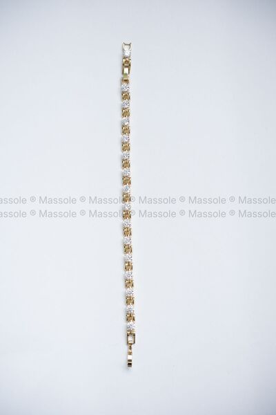 MASSOLE Gold Color Women's Stone Patterned Zircon Stone Stylish Daily Non-Tarnish Bracelet Xuping Jewelry Model Jewelry