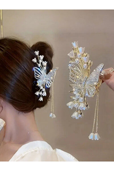 ELAS HOME Cataramă metalică cu design elegant, model Butterfly Stone Lale, pe...