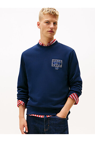 Tommy Hilfiger Erkek TJM Regular Entry Dna Play Bisiklet Yaka Sweatshirt