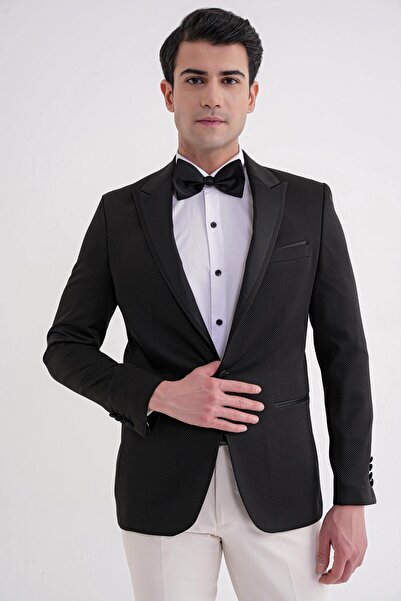 Efor Men's Black 035 Jacket Slim Black Classic