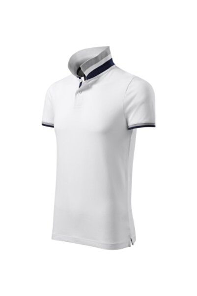 Malfini Tricou polo bărbătesc, Guler Sus 256, M Alb