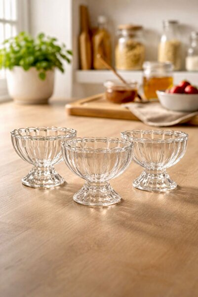 Maloria İzmir Bowl Cam Ayaklı Sunumluk Seti | 6'lı - 200cc