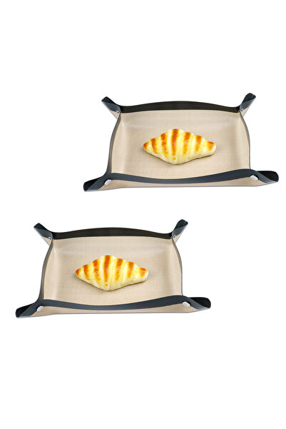 Choice حصيرة خبز سيليكون سوداء مقاومة للحرارة والتسرب، قطعتان، غير لاصقة، شبك...