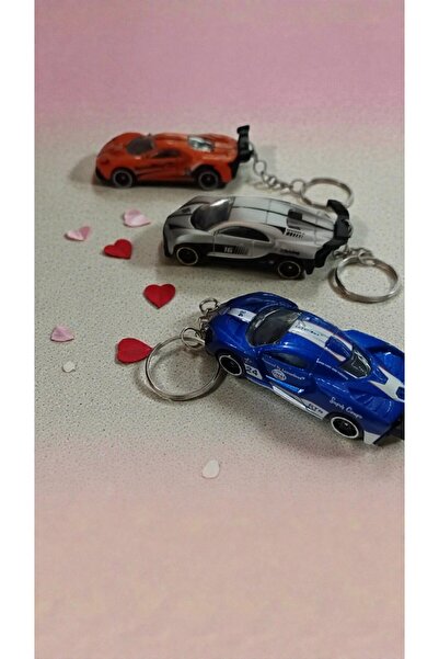 FAMEMUS ACCESSORY سلسلة مفاتيح معدنية على شكل سيارة رياضية مكونة من 3 قطع