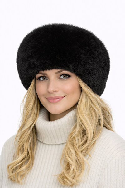 Develioğlu Γυναικείο βελούδινο χειμωνιάτικο μπερέ με εφέ από ψεύτικη γούνα