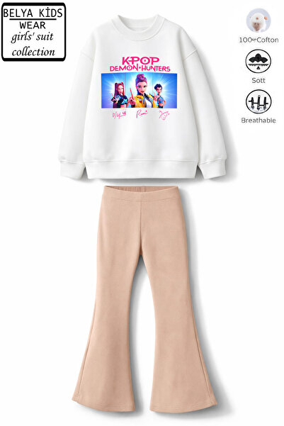 Belya Kids Wear Girl's K-Poppp1 Design Top 3 Thread Cotton Non-Brushed Fabric...