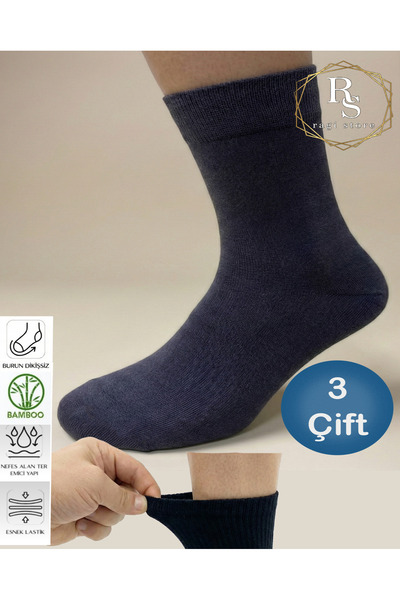 ragistore 3-Piece Bamboo Men's Socks Burun Stitch-Free
