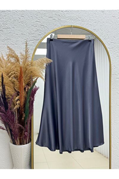 MİHRA STORE Fusta din satin Gözde.EK137-BN8461 Antracit