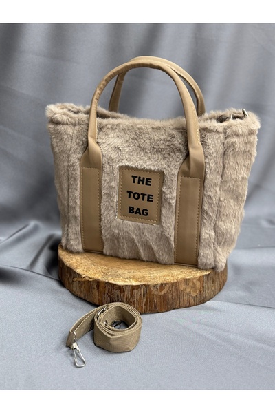 BENAHOLL حقيبة نسائية رايا من القطيفة حقيبة كتف وحقيبة يد-DN115 مينك