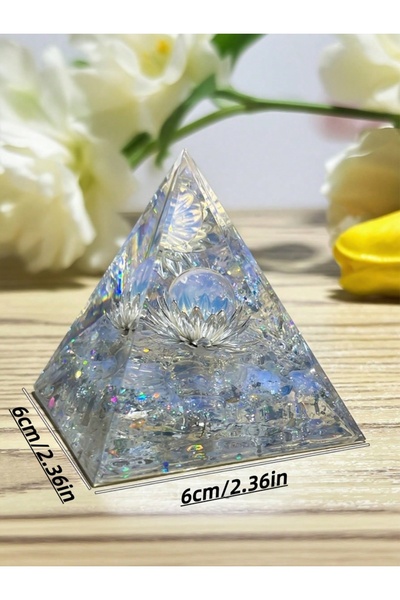 Choice قطعة واحدة من الأوبال الأبيض على شكل زهرة اللوتس، 6 سم، هرم أورغون، قط...