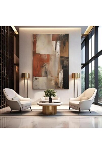 lawhat لوحة ديكور منزلي تجريدية مطبوعة على قماش الكانفس موديل (2852)